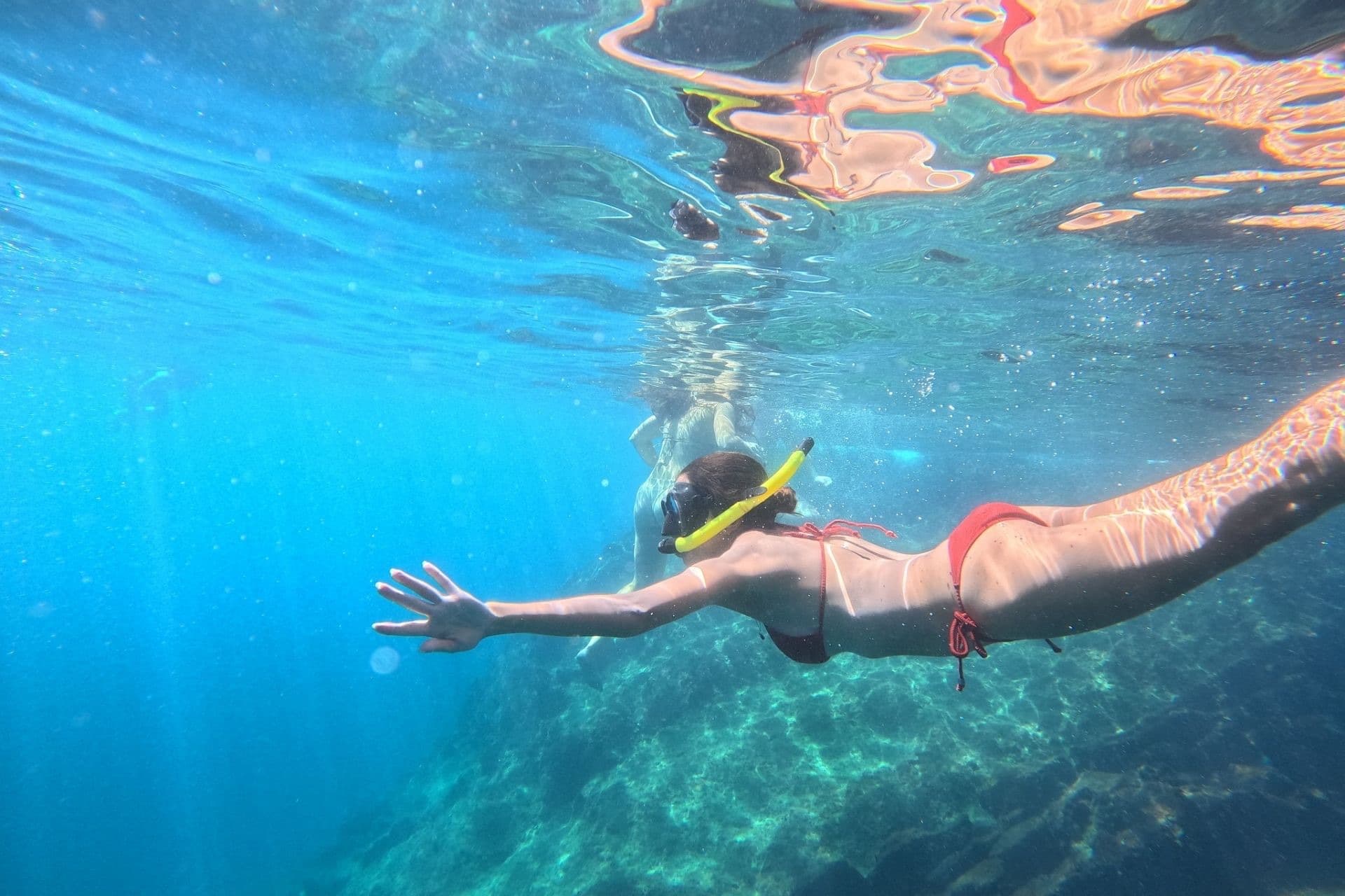 Snorkelling the reef in clear water